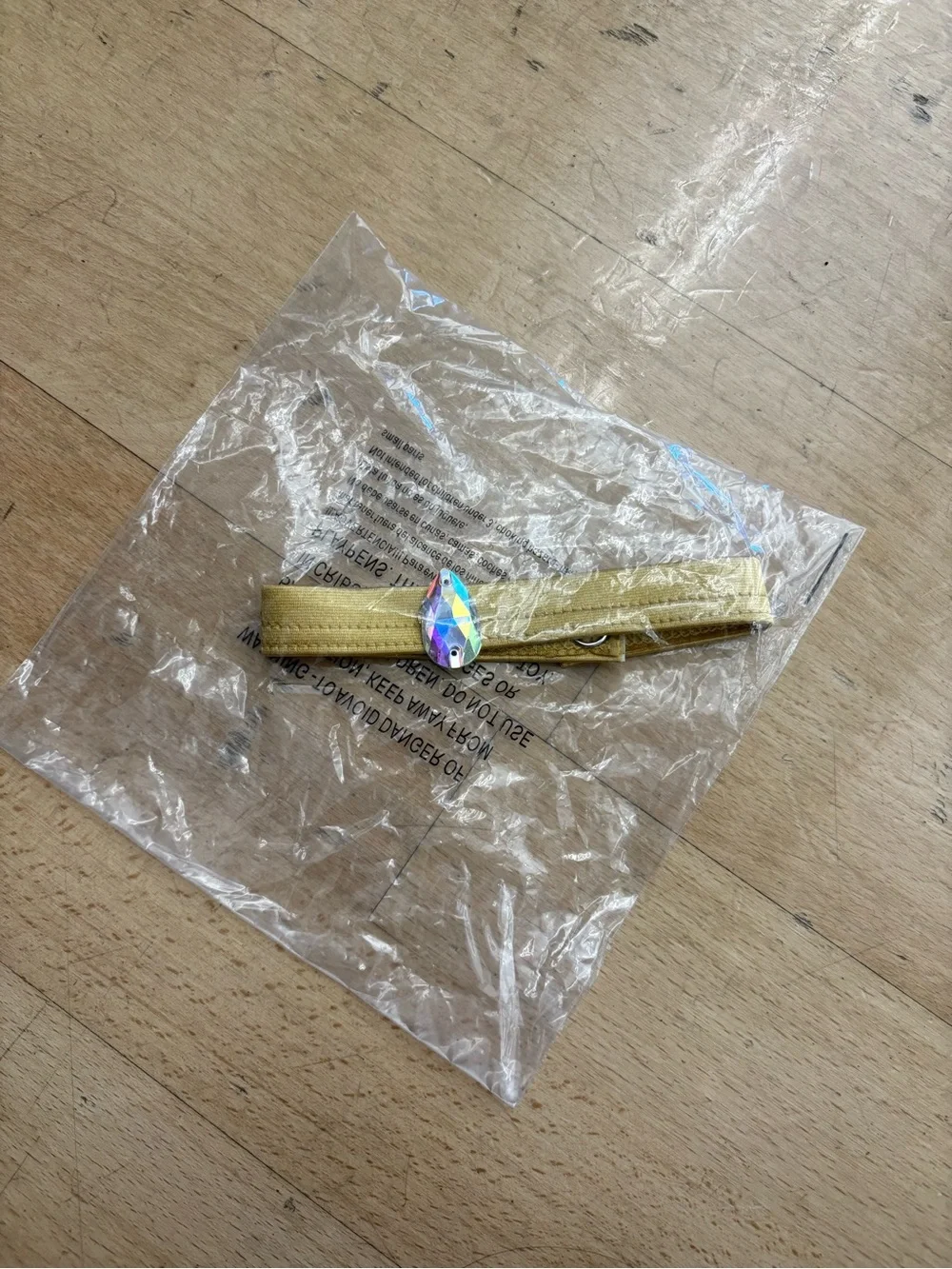 Gold choker with Iridescent Gem
